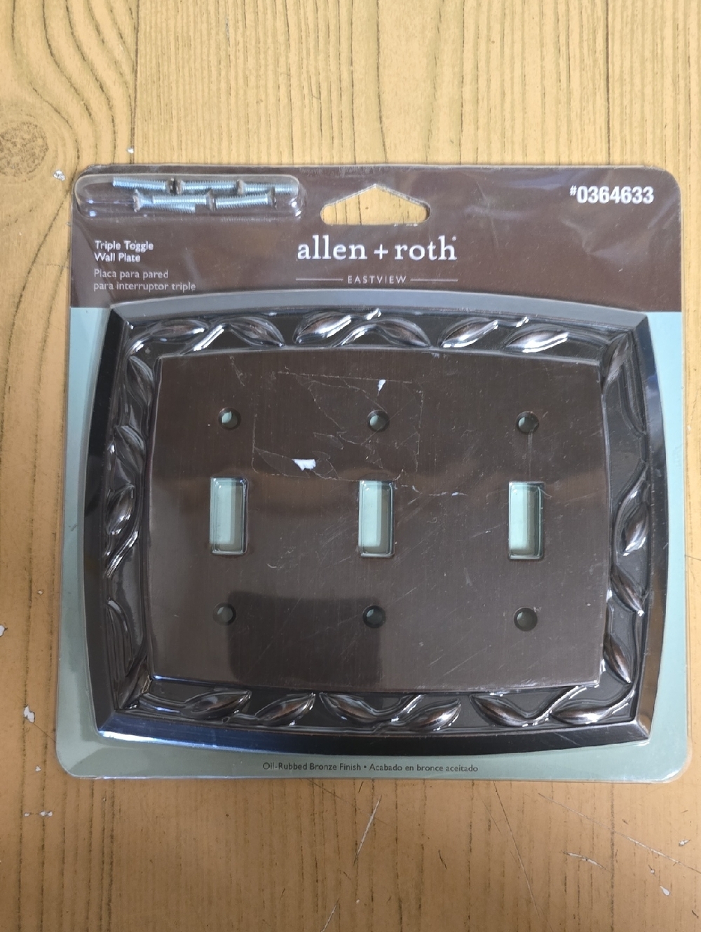 allen + roth Oil-Rubbed Bronze Triple Toggle Wall Plate - Picture 5 of 5